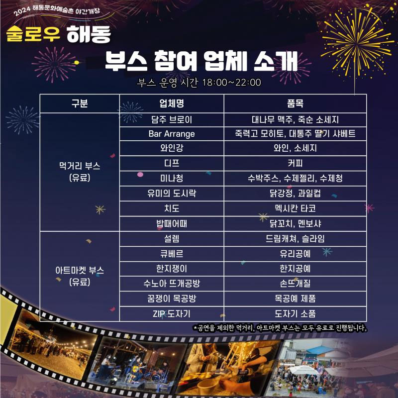 담양군 해동문화예술촌 야간개장으로 즐기는 문화예술, 술로우해동!🥂